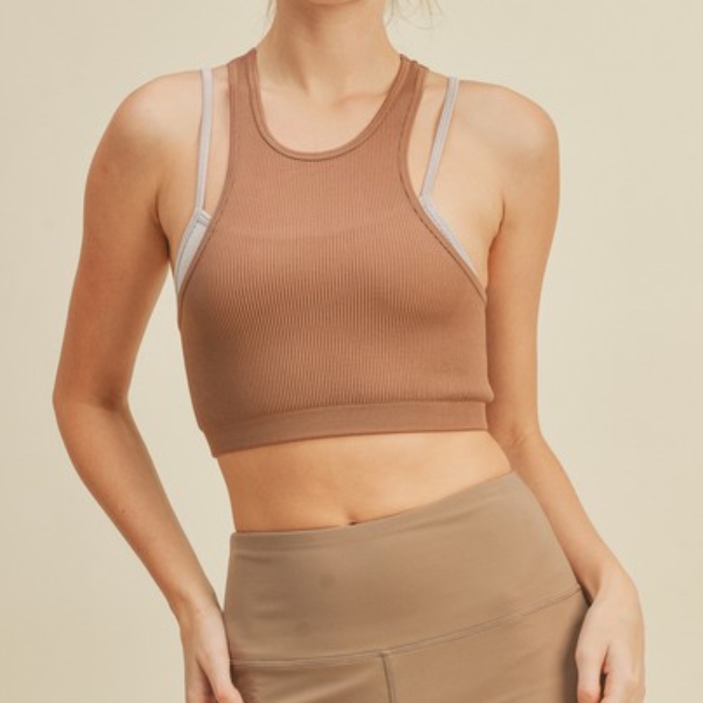 Ribbed Seamless Double Layer Tank Top